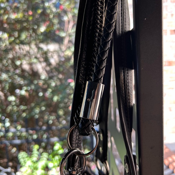 B. Makowsky Black Leather Large Tote - Picture 3 of 11